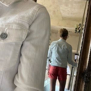 Women's Kut from the Kloth white jean jacket size medium.